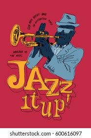 trumpet player drawing jazz print 