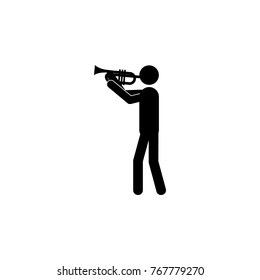 trumpet player icon. Silhouette of a musician icon. Premium quality graphic design. Signs, outline symbols collection icon for websites, web design, mobile app on white background