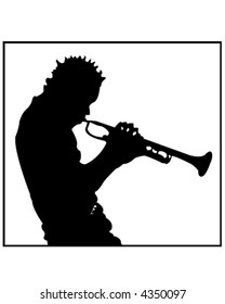 Trumpet Player Silhouette