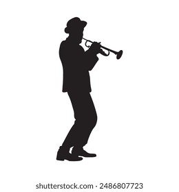 Trumpet Player Silhouette vector Images 
