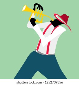 Trumpet Player (Vector Art)