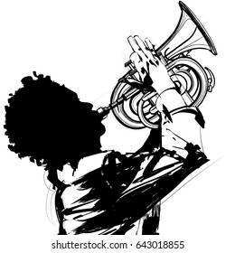 Trumpet player - vector illustration