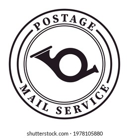 trumpet postage seal rubber icon