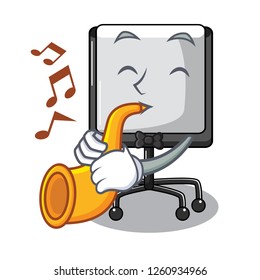 With trumpet presentation board cartoon on the floor