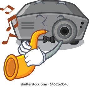 With trumpet projector in the a cartoon shape