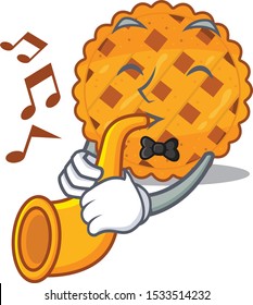 With trumpet pumpkin pie isolated in the mascot