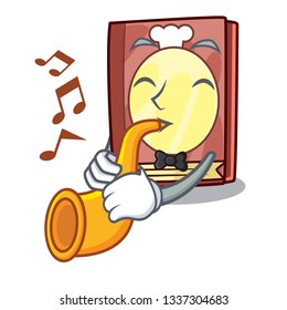 With trumpet recipe book in the cartoon shape