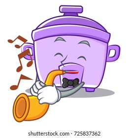 With trumpet rice cooker character cartoon