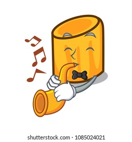 With trumpet rigatoni mascot cartoon style