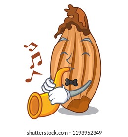 With trumpet ripe shallot isolated on a mascot