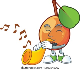 With trumpet ripe shipova cartoon character mascot shape