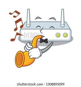 With trumpet router isolated with in the mascot