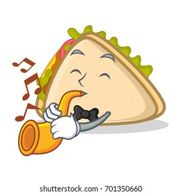 With trumpet sandwich character cartoon style