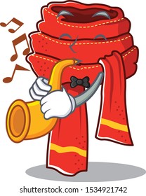 With trumpet scarf cartoon with the character shape