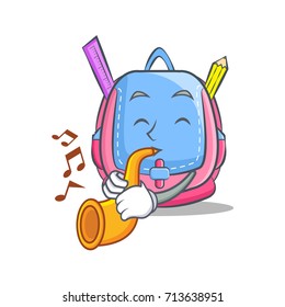 With trumpet school bag character cartoon