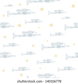 Trumpet seamless pattern