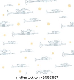 Trumpet seamless pattern