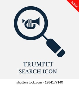 Trumpet search icon. Editable Trumpet search icon for web or mobile.