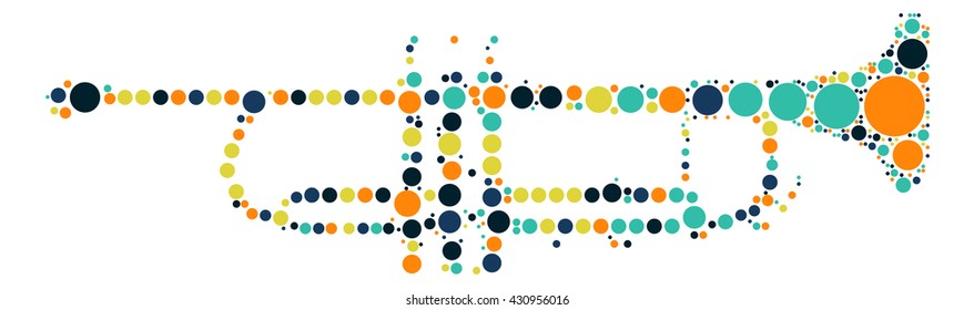 trumpet shape vector design by color point