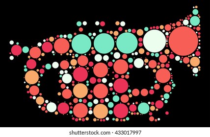 trumpet shape vector design by color point