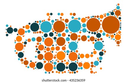 trumpet shape vector design by color point