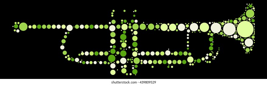 trumpet shape vector design by color point