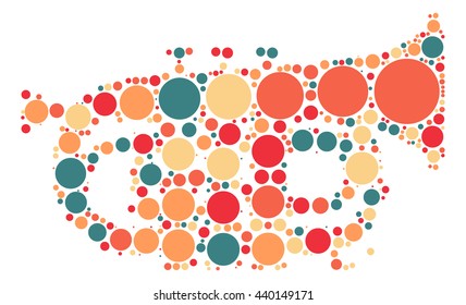 trumpet shape vector design by color point