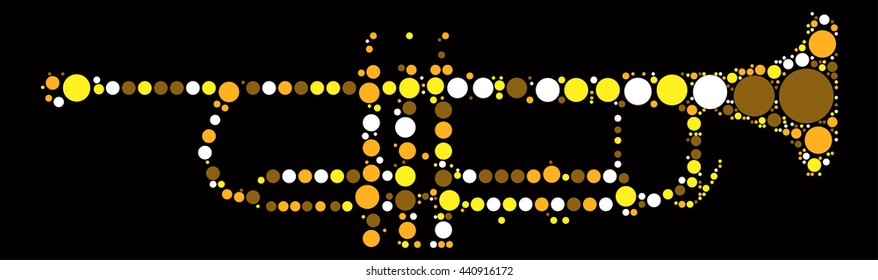 trumpet shape vector design by color point