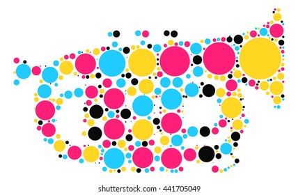 trumpet shape vector design by color point