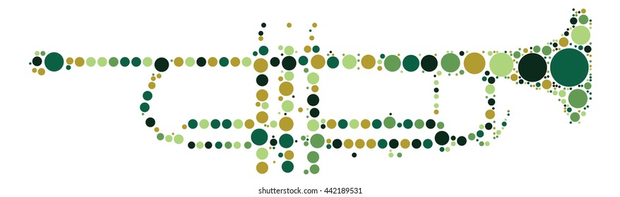 trumpet shape vector design by color point