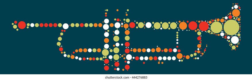 trumpet shape vector design by color point