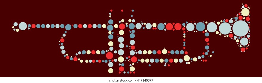 trumpet shape vector design by color point