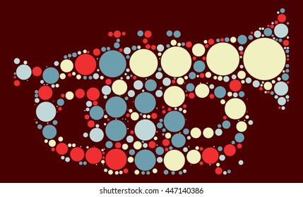 trumpet shape vector design by color point