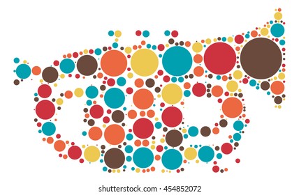 trumpet shape vector design by color point