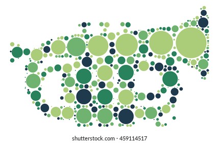 trumpet shape vector design by color point