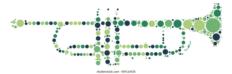 trumpet shape vector design by color point