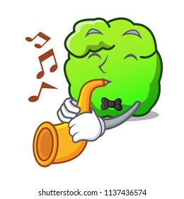 With trumpet shrub mascot cartoon style