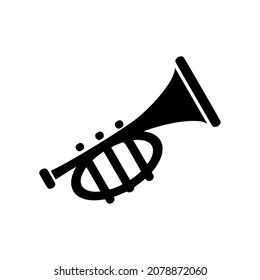 Trumpet silhouette style icon design, Music sound melody song musical art and composition theme Vector illustration simple design perfect for all project