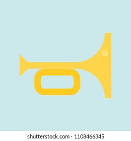Trumpet simple Flat design icon soccer related