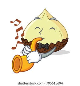 With trumpet snake fruit mascot cartoon
