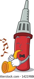 With trumpet soldering iron in the character shape