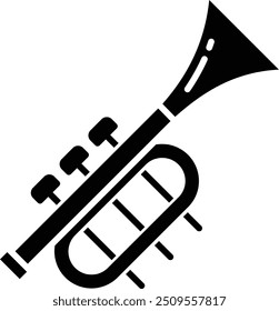Trumpet solid glyph vector illustration