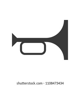 Trumpet Solid soccer related icon on white background