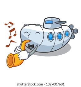 With trumpet submarine isolated with in the cartoon