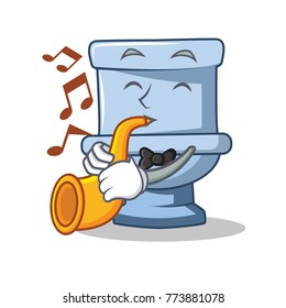 With trumpet toilet character cartoon style