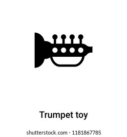 Trumpet toy icon vector isolated on white background, logo concept of Trumpet toy sign on transparent background, filled black symbol