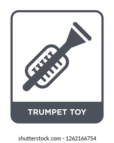 trumpet toy icon vector on white background, trumpet toy trendy filled icons from Toys collection, trumpet toy simple element illustration