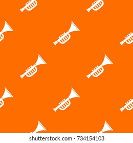 Trumpet toy pattern repeat seamless in orange color for any design. Vector geometric illustration