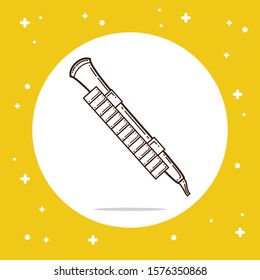 trumpet toys instrument line vector illustration for sticker, wallpaper, pattern, motion asset, merchandise apparel and clothing, music illustration