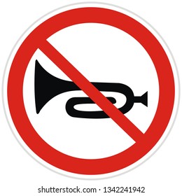 Trumpet, traffic sign, vector icon